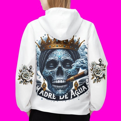 Madre De Agua * Skulls & Roses* Palo Mayombe White WindBreaker Jacket! Somos!