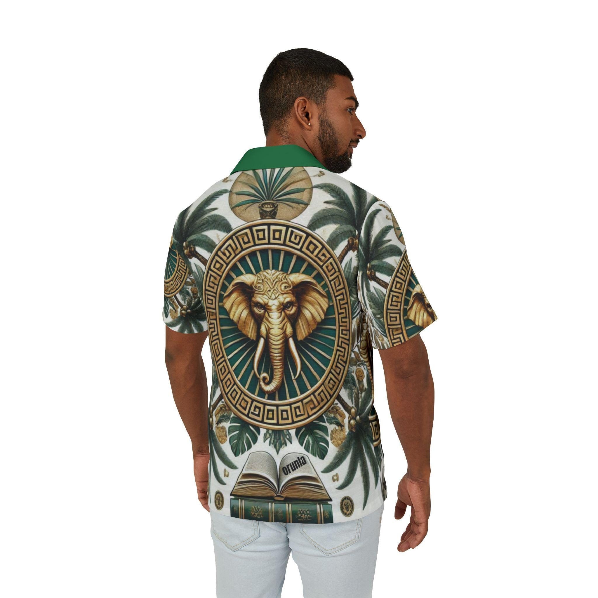 Orisha Orunla Hawaiian Style Button Down Shirt - Gift for Devotee or Godparent