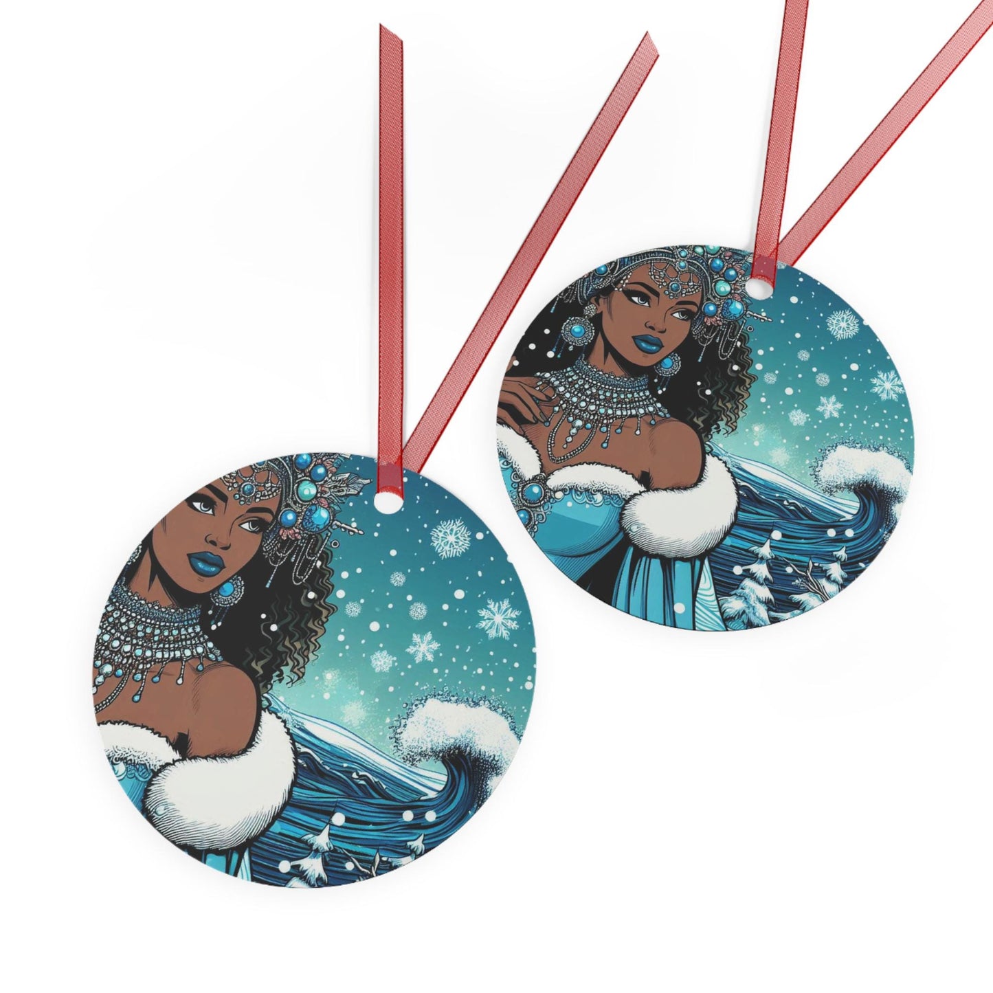 Maferefun YEMAYA Winter Ornament – Orisha Holiday Decor | Gift for Devotee or Godparent