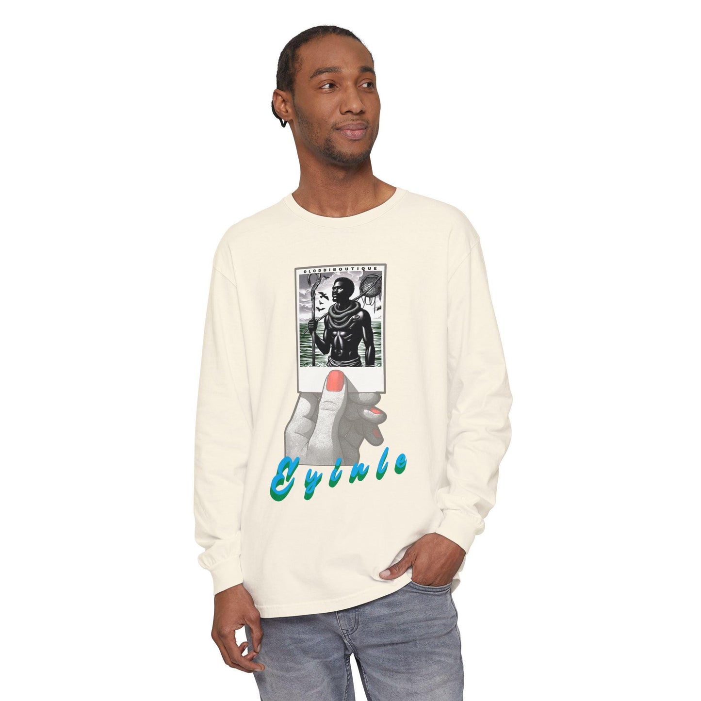 Polaroid Erinle (Eyinle) Long Sleeve Tee for Devotee & Godparent! Orisha Polaroid Collection