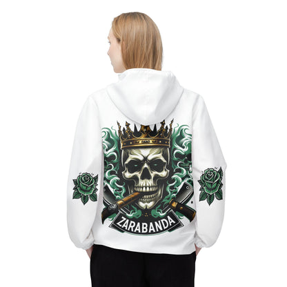 ZARABANDA "Skulls & Roses" Palo mayombe, White Stylish Windbreaker Jacket! somos!