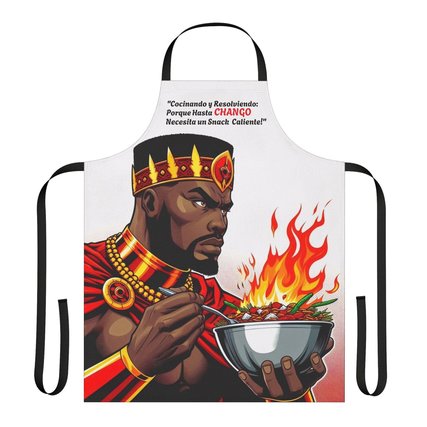 Delantal "Cocinado" de Changó: ¡Perfecto para el Cocinero! Un regalo lleno de poder para devotos, padrinos o chefs.