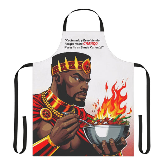 Delantal "Cocinado" de Changó: ¡Perfecto para el Cocinero! Un regalo lleno de poder para devotos, padrinos o chefs.