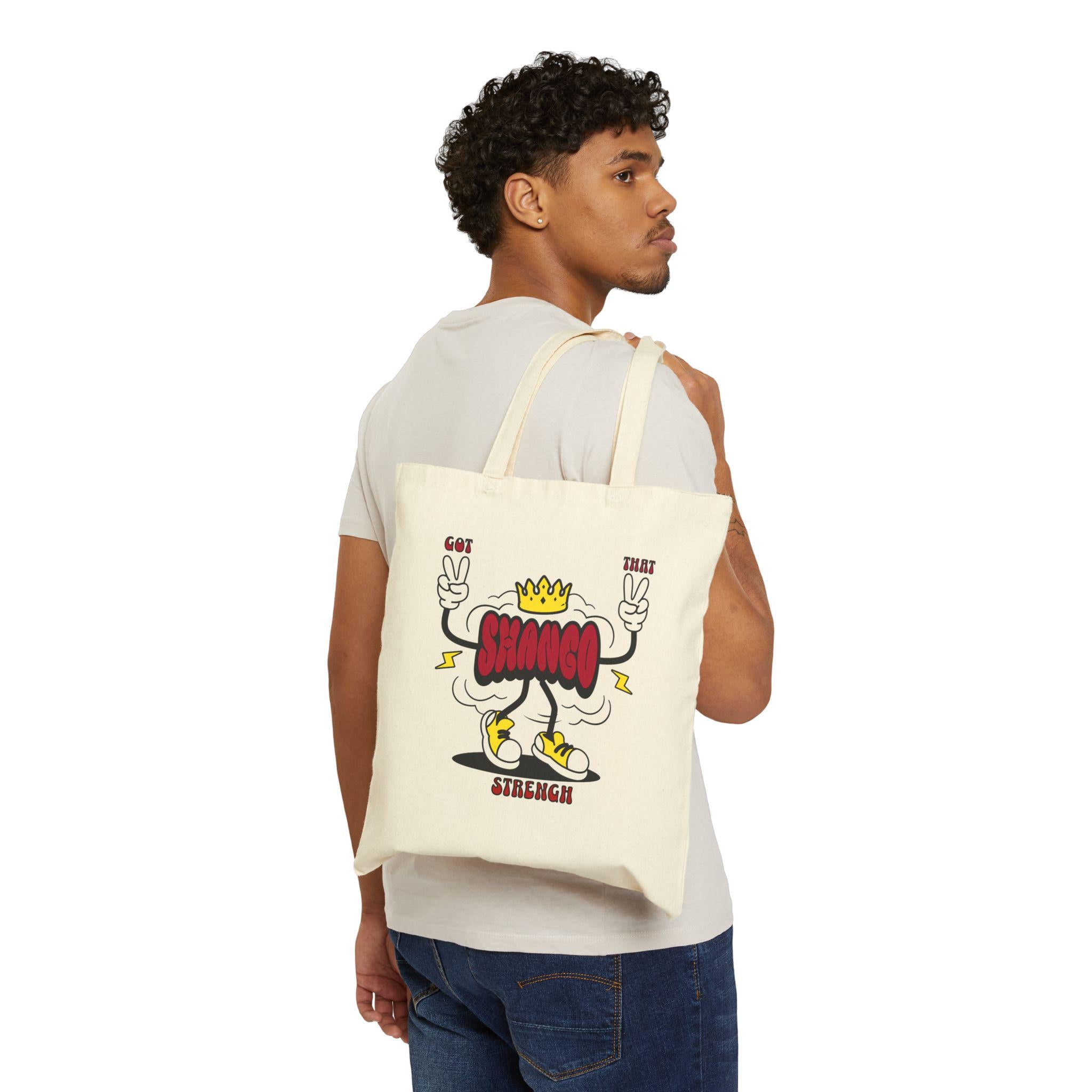 Got that SHANGO Strength! cute Orisha Shango tote bag! Gift for Devotee or Godparent