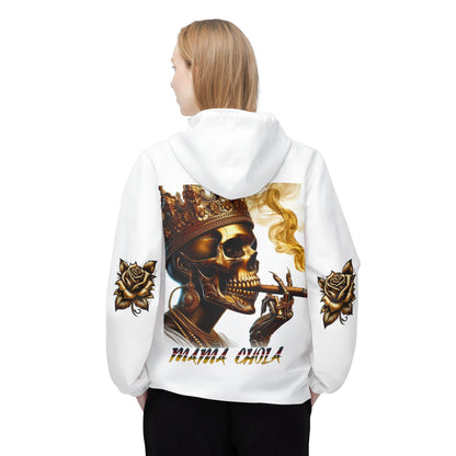 MaMa CHOLA "Skulls & Roses" Palo Mayombe White Windbreaker Jacket. Somos!