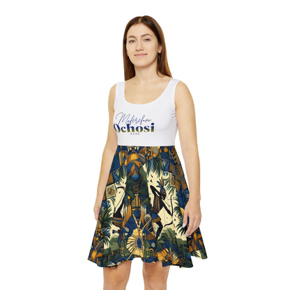 Maferefun OCHOSI Summer Skater Style Dress! Gift for Devotee or Godparent! Lucumi based Ochosi Ladies Dress!
