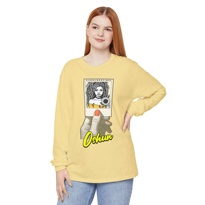 Polaroid Oshun Long Sleeve Tee for Devotee & Godparent ! Orisha Polaroid Collection