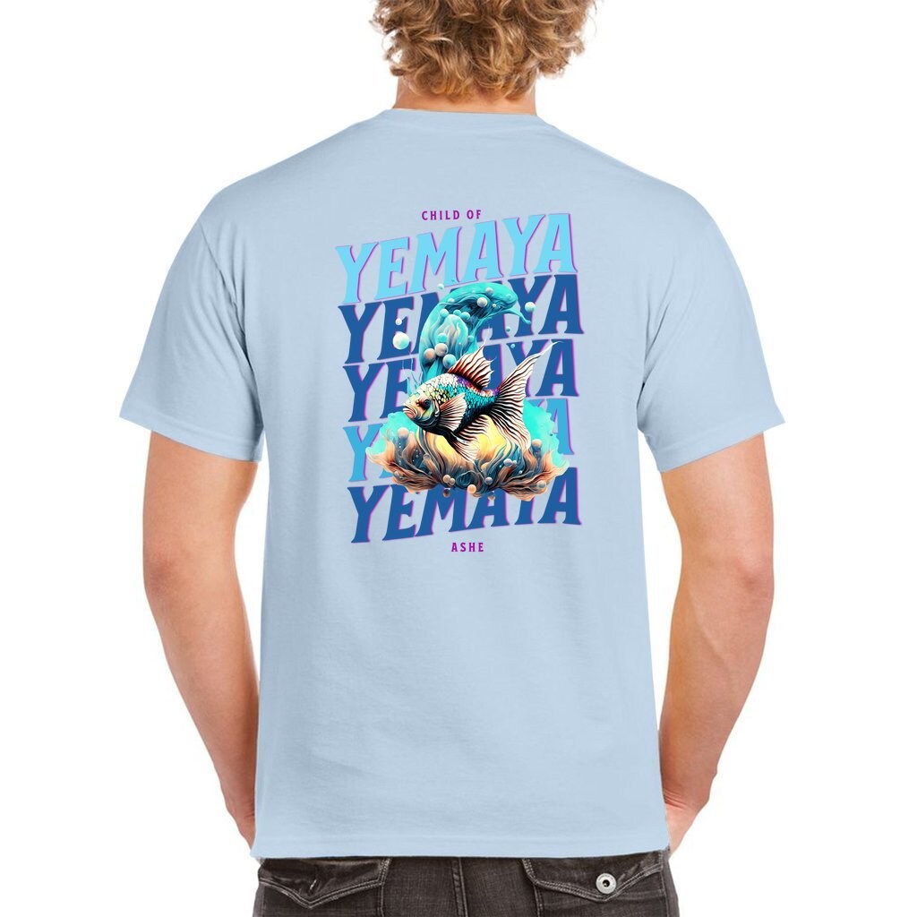 YEMAYA Ashe Shirt! "Child of Yemaya Always" urban style tshirt! Yemaya fish and dolphins Tshirt!
