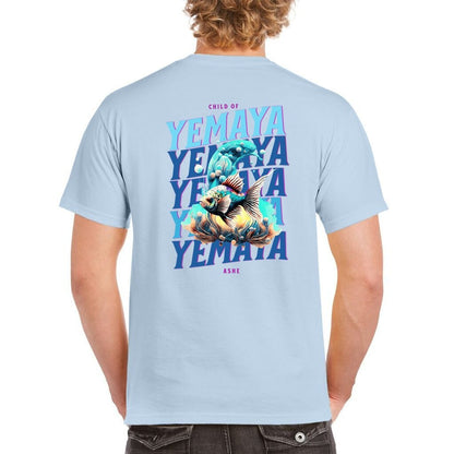 YEMAYA Ashe Shirt! "Child of Yemaya Always" urban style tshirt! Yemaya fish and dolphins Tshirt!