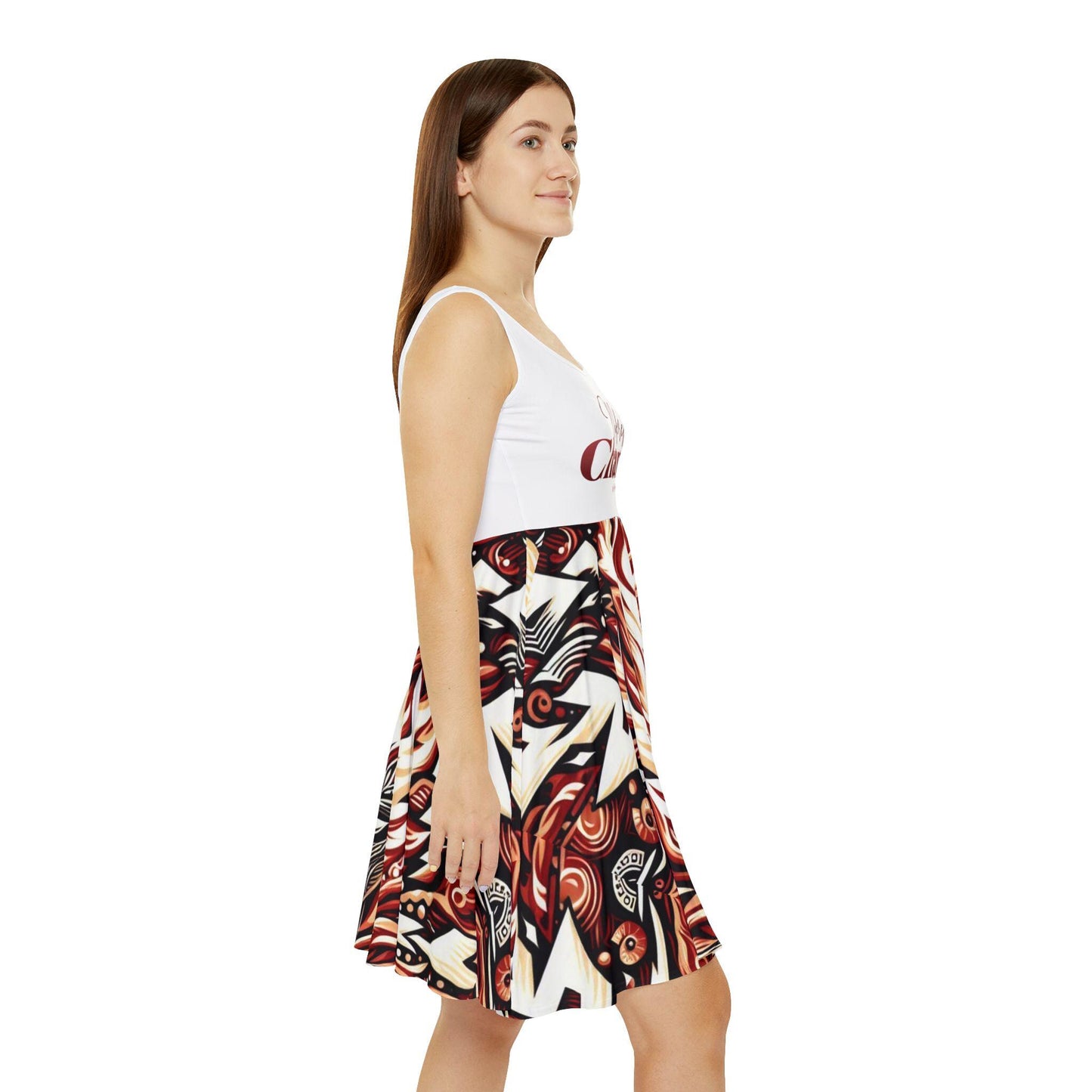 Maferefun CHANGO design Skater Summer Dress! Gift for Devotee or Godparent! LUCUMI based orisha Chango dress!!