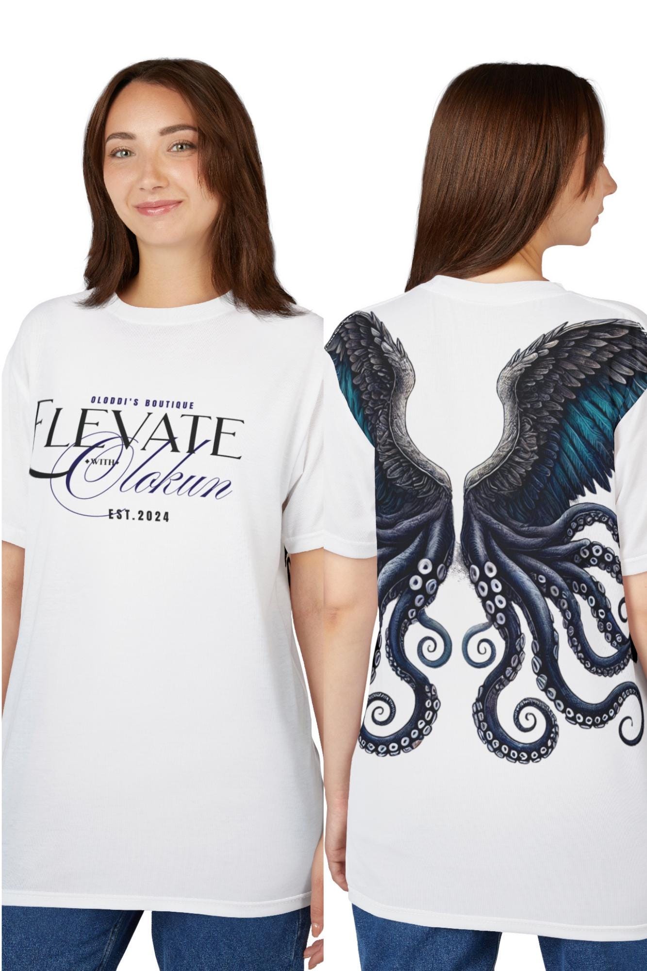 Maferefun OLOKUN — "Elevate" Wings Tee | Gift for Devotees & Godparents