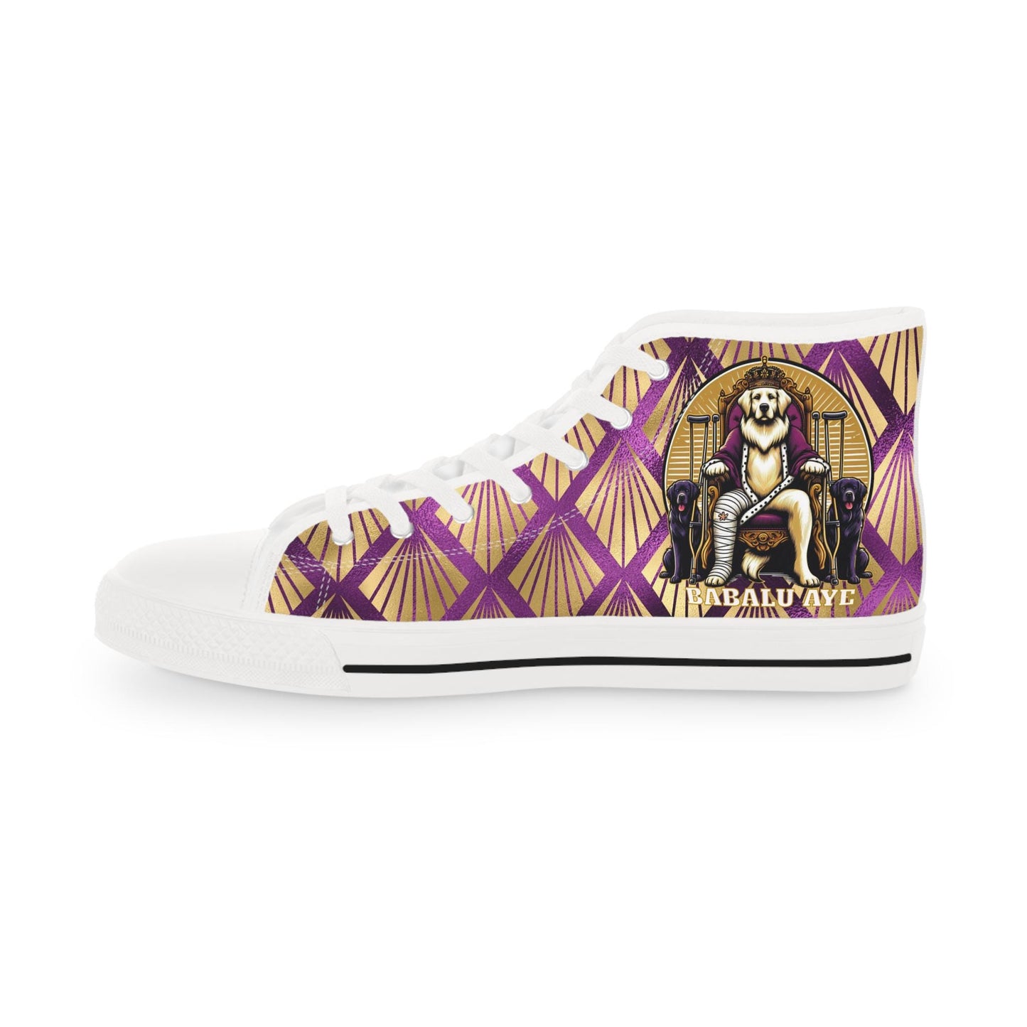 Babalu Aye-inspired sneakers! Gift for devotee or Godparents! san lazaro high top sneakers!