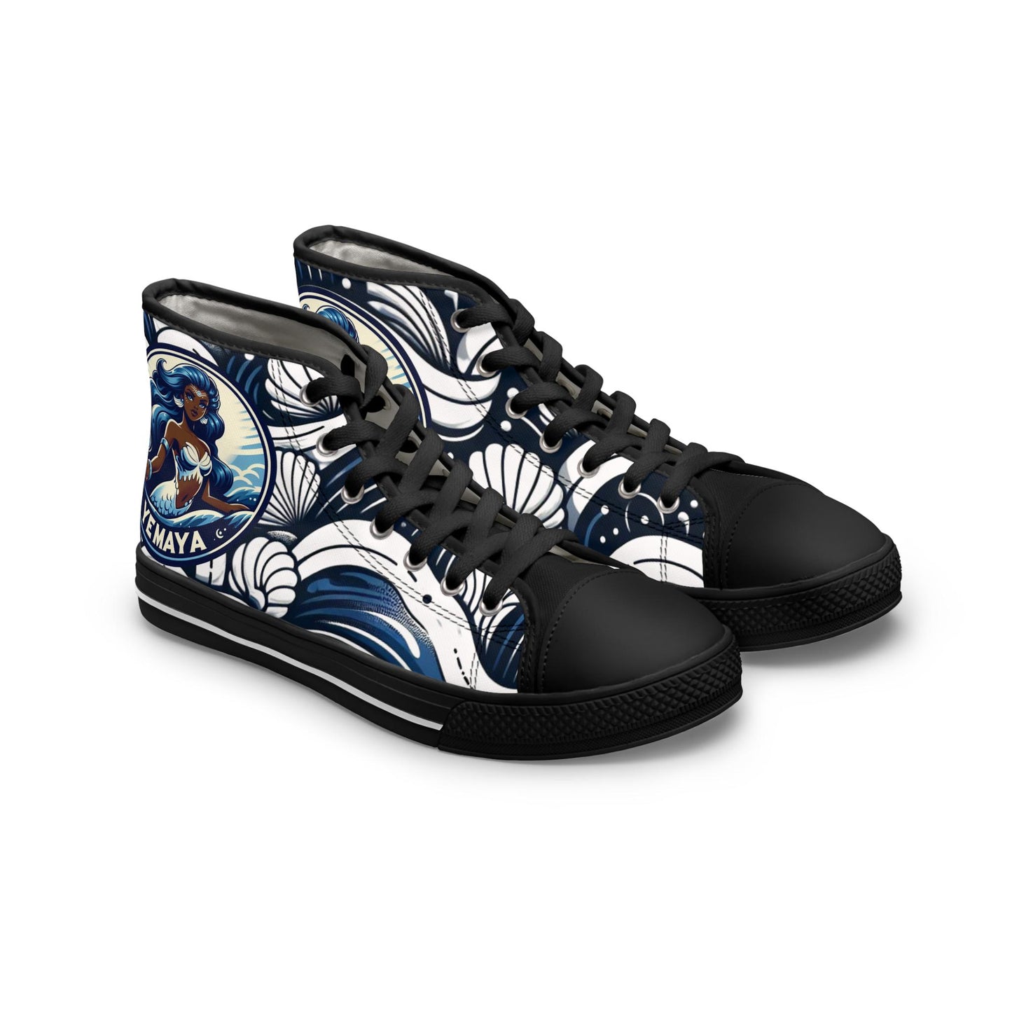 Maferefun YEMAYA High-Top Sneakers – Orisha Urban Style | Gift for Devotee or Godparent