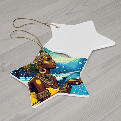 Orisha OSHUN winter theme ornament! festive orisha related ornament! Gift for devotee or godparent!