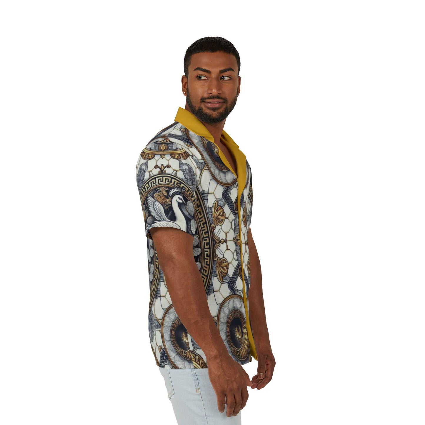 Orisha Oshun Hawaiian Style Button Down Shirt - Gift for Devotee or Godparent