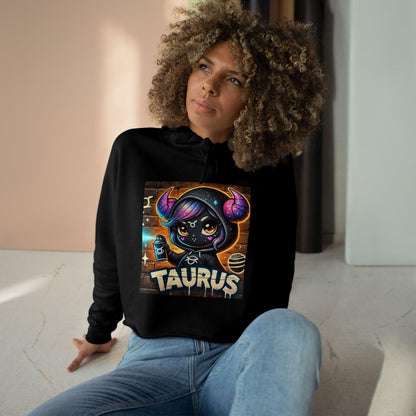 Taurus Zodiac Crop Hoodie - Astrology Gift, Cute Sweatshirt for Taurus Women, Cosmic Apparel, Horoscope Lover, Birthday Gift