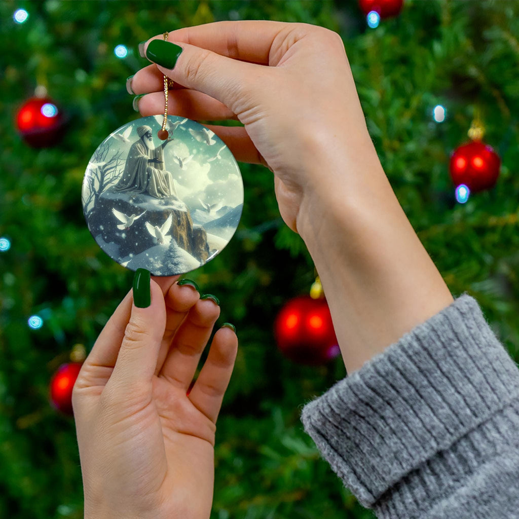 Orisha inspired OBATALA winter themed Holiday Ornament,Gift for devotee or Godparent!