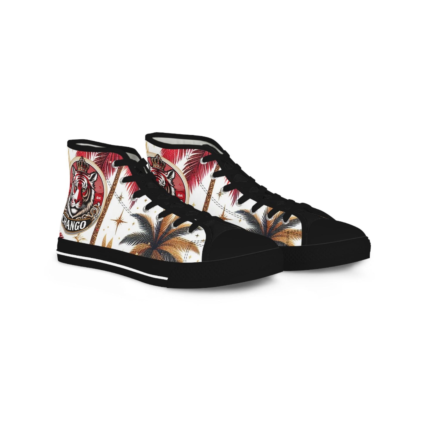 Orisha CHANGO Inspired High Top Stylish Sneakers! gift for Devotee of Godparent!