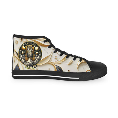 Orisha OBATALA "Calming Whites" High Top Sneakers! Gift for Devotee or godparent! Stylish Spiritual Footwear!