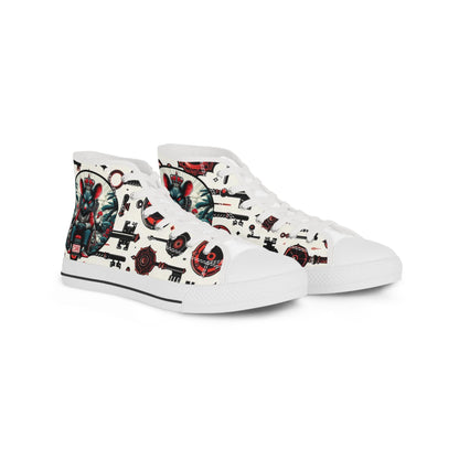 Orisha ESHU inspired "KEY HOLDER" High Top Sneakers! Gift for devotee or godparent! Stylish Orisha based Footwear/Sneakers