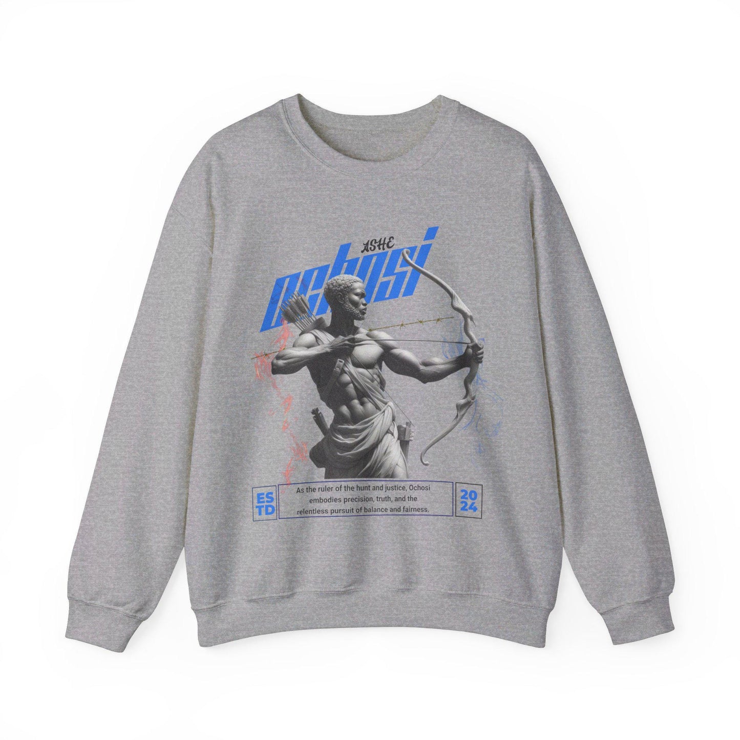 Orisha Ochosi “Marble Royalty” Sweatshirt – Ruler of the Hunt | Gift for Devotee or Godparent