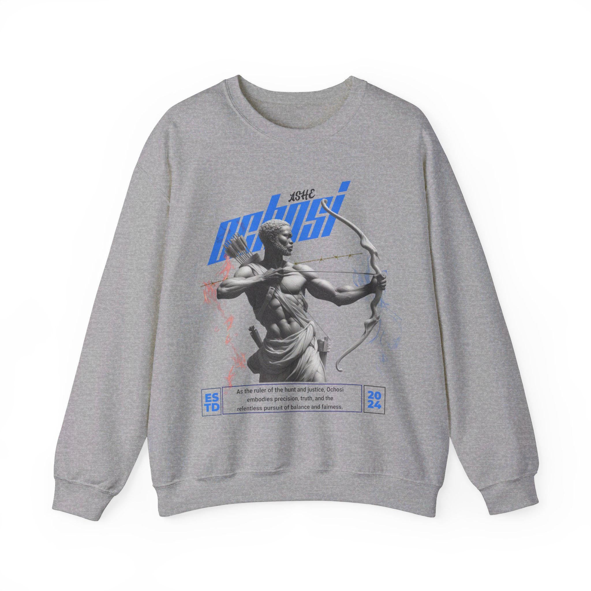 Orisha Ochosi “Marble Royalty” Sweatshirt – Ruler of the Hunt | Gift for Devotee or Godparent