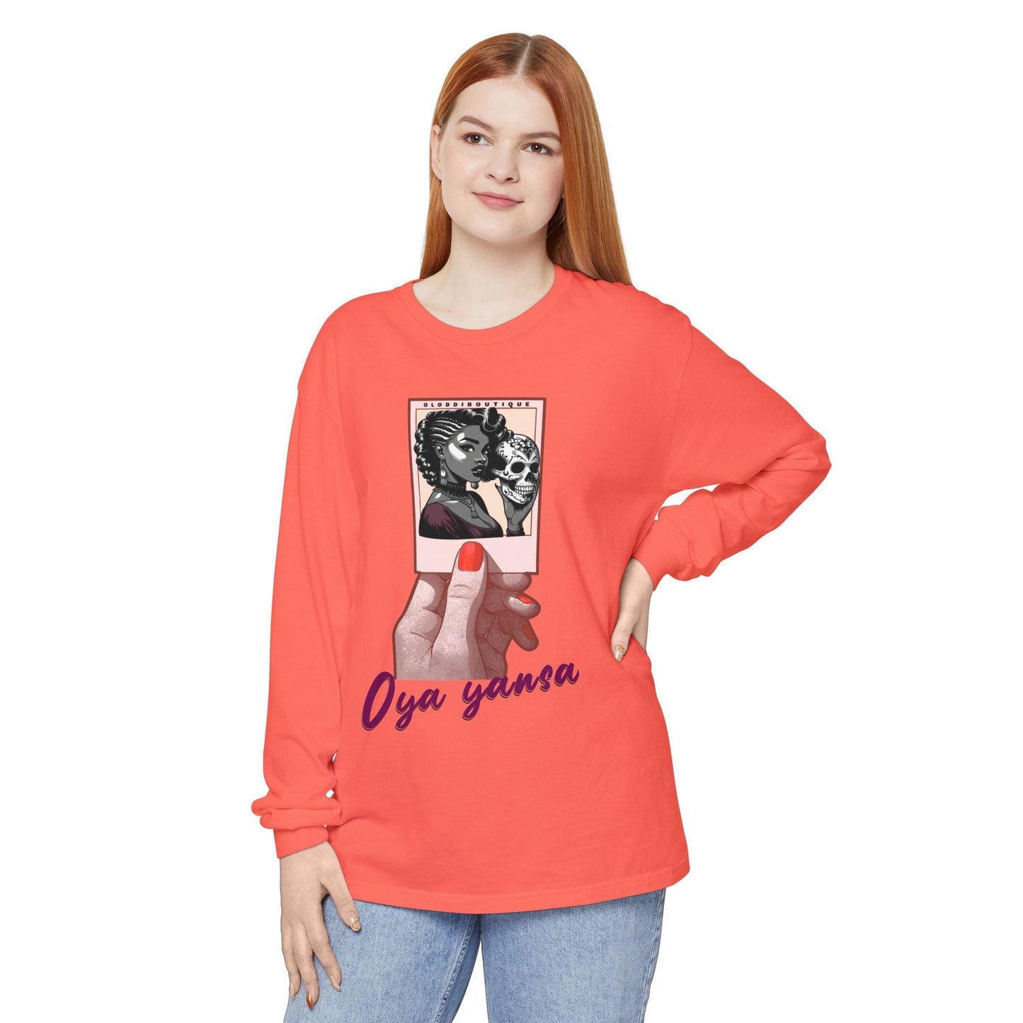 Polaroid Oya Long Sleeve Tee for Devotee & Godparent, Orisha Polaroid Collection