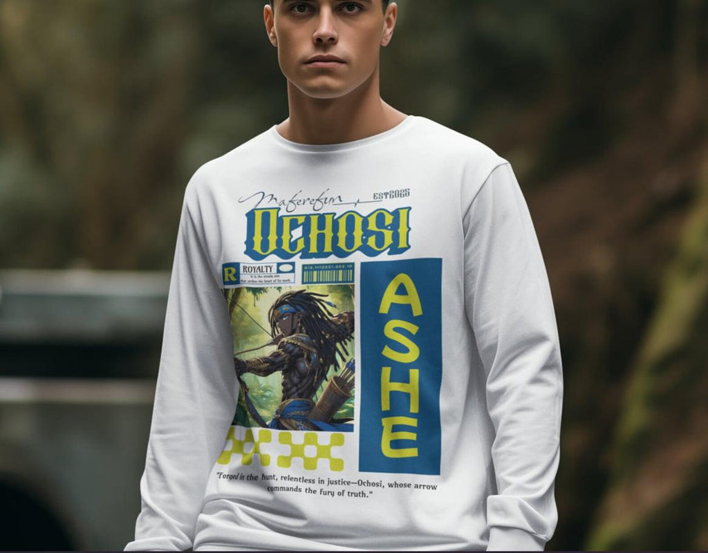 ANIME inspired Orisha OCHOSI Long Sleeve Tshirt! Gift For Devotee or Godparent!