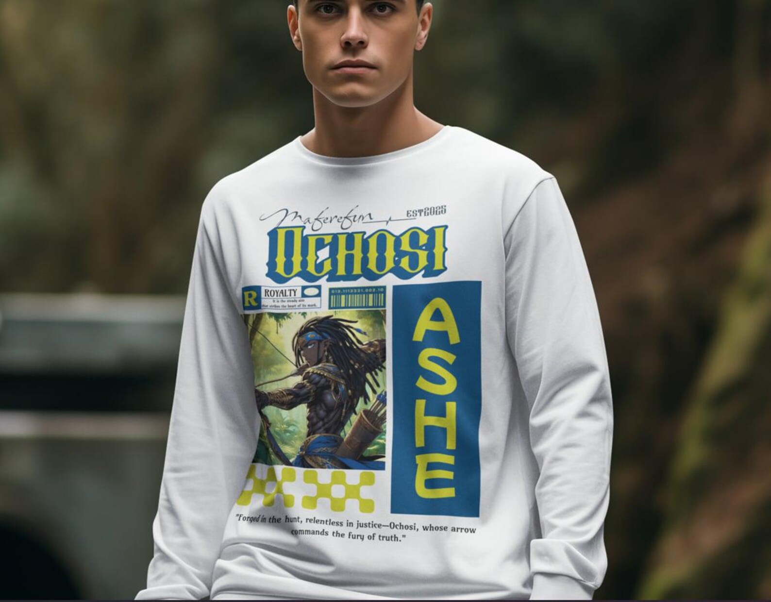 ANIME inspired Orisha OCHOSI Long Sleeve Tshirt! Gift For Devotee or Godparent!