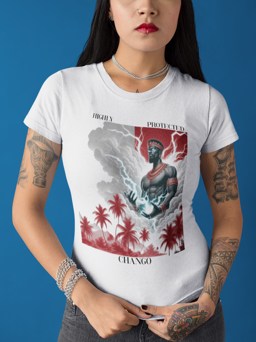 Omo Chango "Highly Protected" Graphic T-Shirt – Gift for Devotee or Godparent