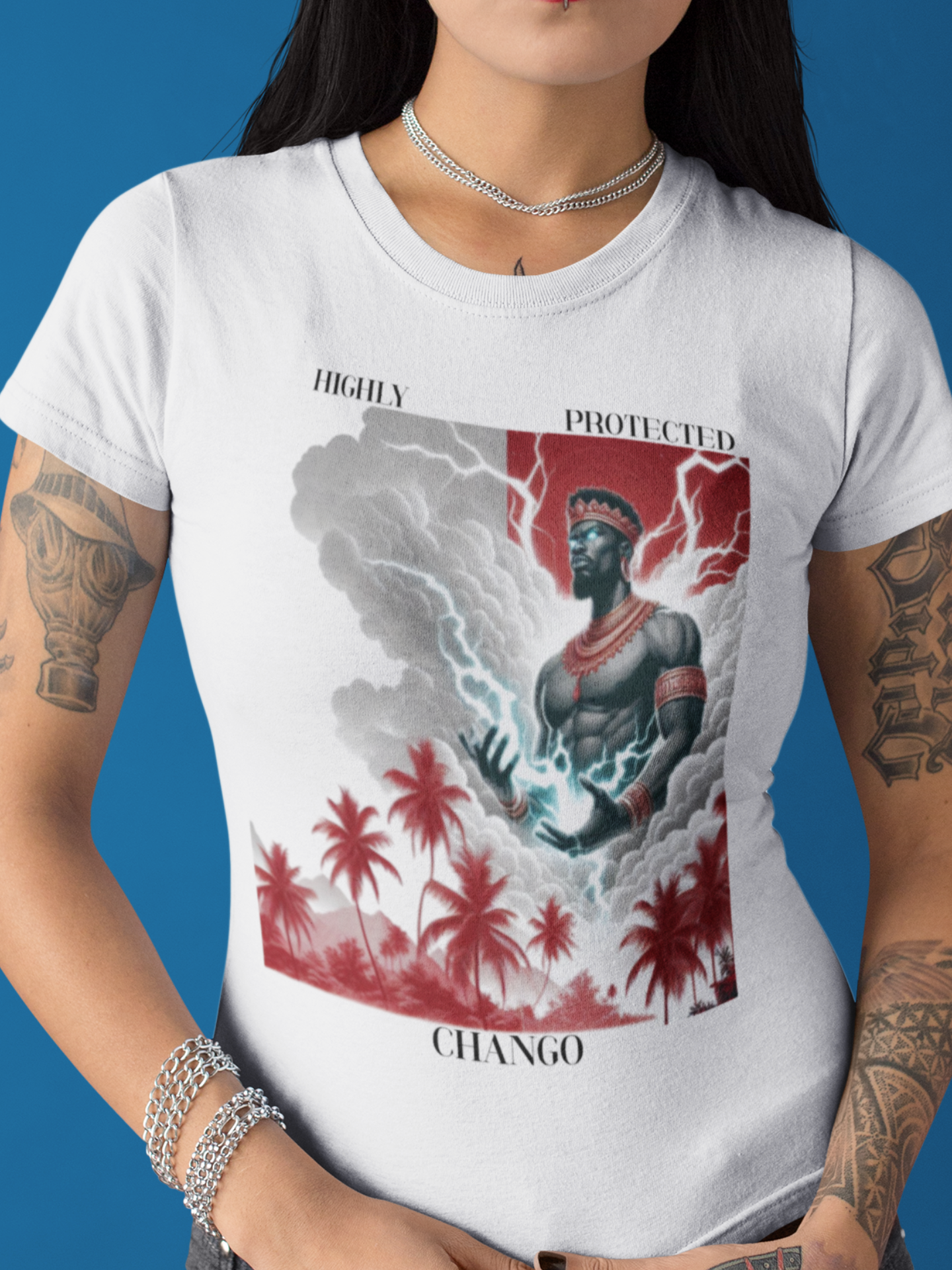Omo Chango "Highly Protected" Graphic T-Shirt – Gift for Devotee or Godparent