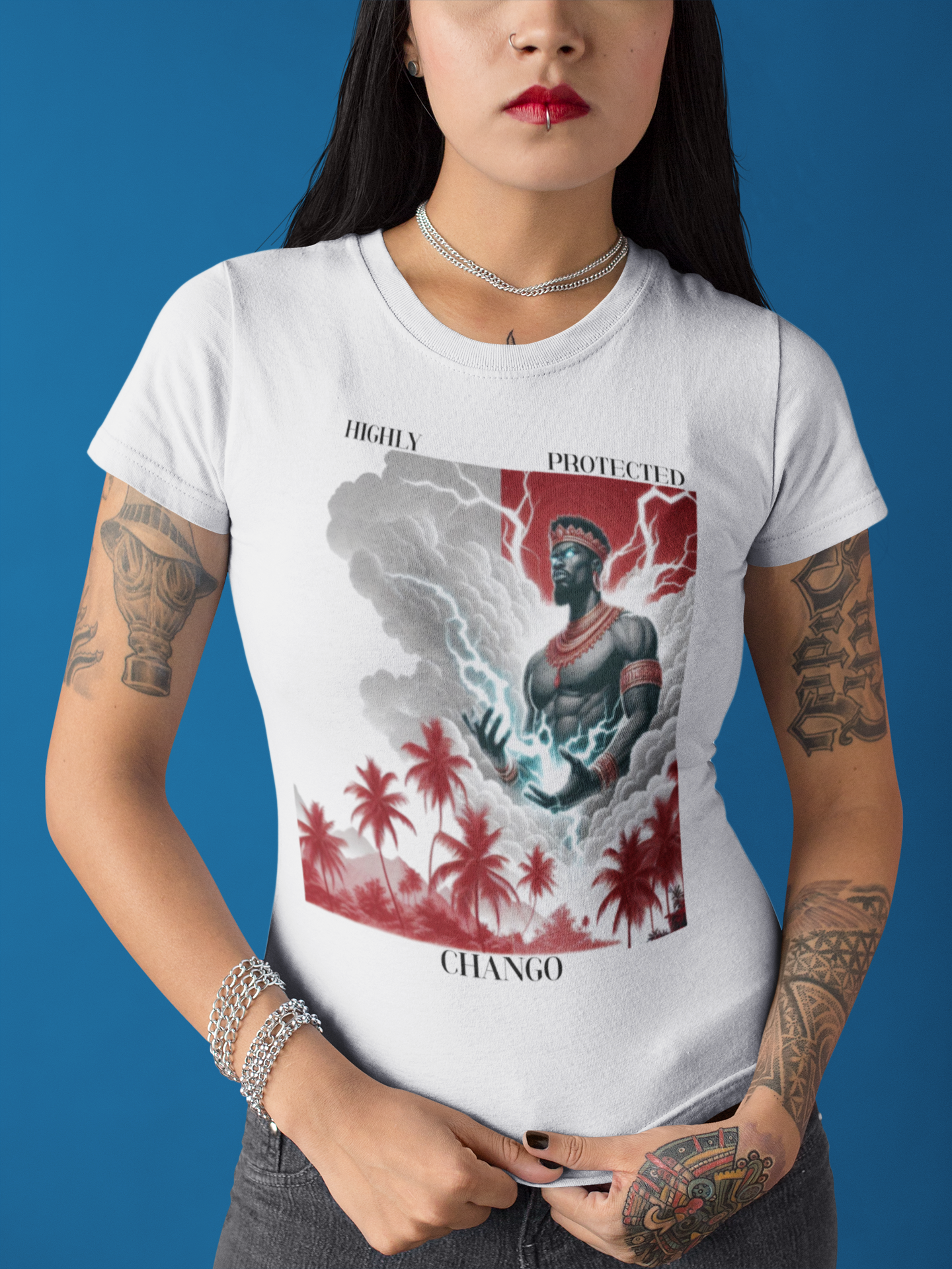 Omo Chango "Highly Protected" Graphic T-Shirt – Gift for Devotee or Godparent
